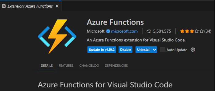 Azure Functions Extension for Visual Studio Code